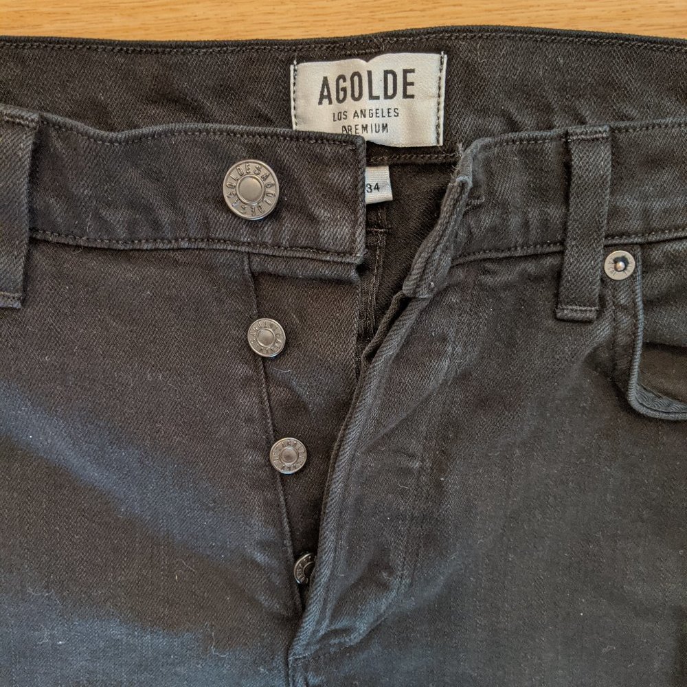 Agolde - Skinny Jean Black Raw Hem